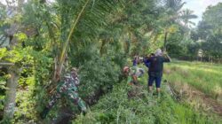 Penuhi Kebutuhan Air Petani, Babinsa Ajak Anggota Poktan Dan Warga Bersihkan Saluran Irigasi