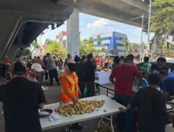 Ditbinmas Polda Sulsel Gelar Makan Gratis bagi Masyarakat di Bawah Flyover Makassar*