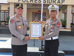 Dedikasi Berbuah Prestasi, Sat. Lantas Polres Sidrap Terima Penghargaan Kapolres