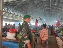 Pantau Ketersediaan dan Harga Sembako, Pelda Laka Cek Pasar Tradisional Lawawoi Sidrap